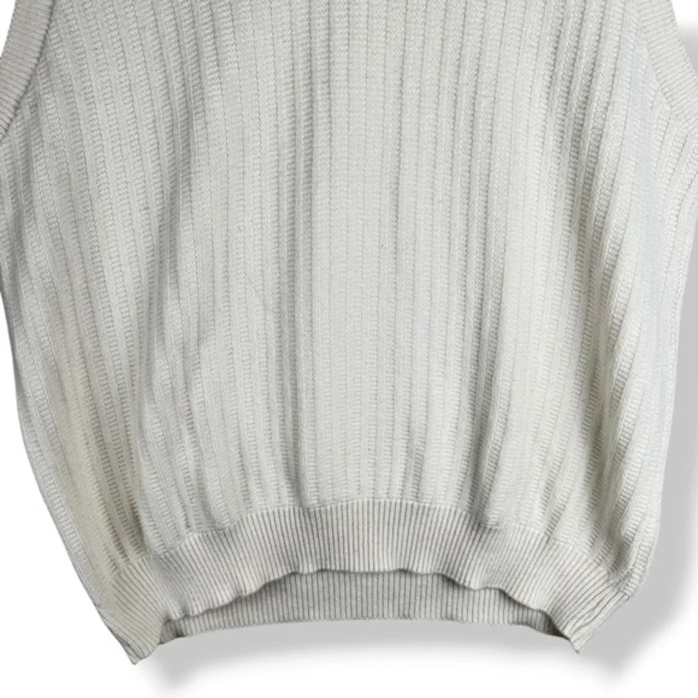 Vintage Isle of Cotton Sweater Vest Mens Size Large Cream Made in USA‎ Preppy